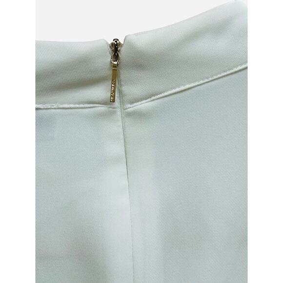 Calvin Klein Off-White Tie Neck Blouse Petite Medium Long Sleeve Professional - Picture 7 of 7